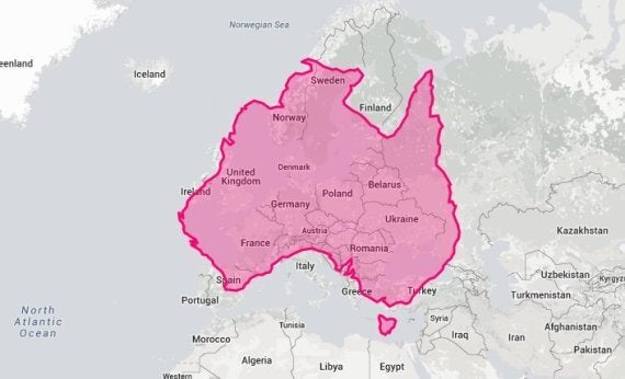 Compare Australia's Size To Other Countries | Huffpost Latest News