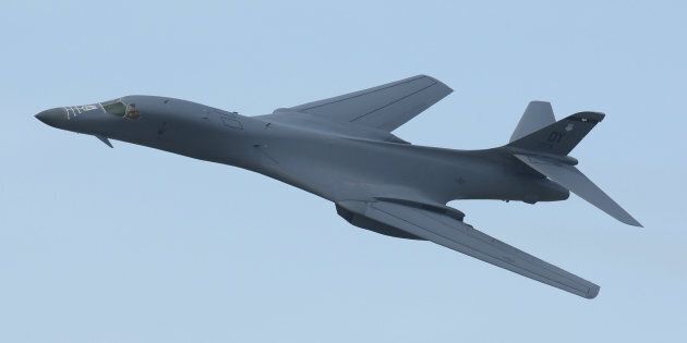 BERLIN - MAY 28: A U.S. Air Force Rockwell B-1B Lancer long-distance bomber flies during a demonstration at the ILA Berlin Air Show on May 28, 2008 in Berlin, Germany. The ILA will run until June 1. (Photo by Sean Gallup/Getty Images)