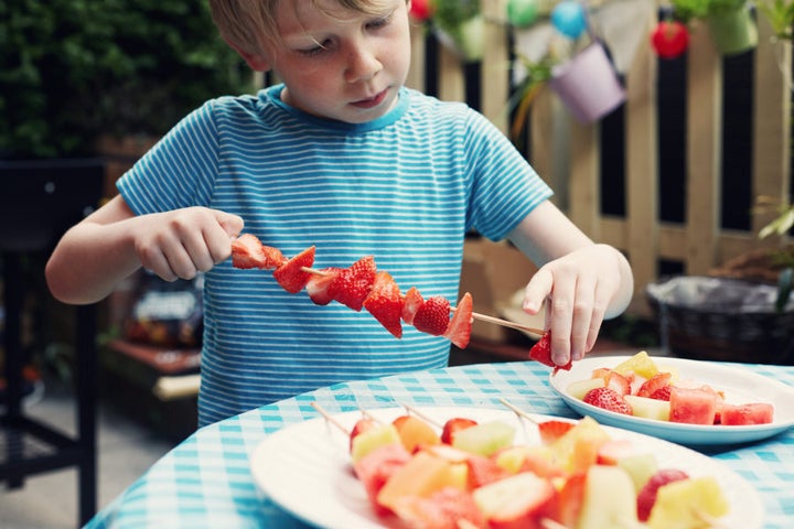 Fruit kebabs are a relatively safe (and healthy!) food option.