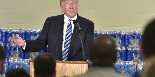 Republican presidential nominee Donald Trump speaks at the Bethel United Methedoist Church on September 14, 2016 in Flint, Michigan. / AFP / MANDEL NGAN (Photo credit should read MANDEL NGAN/AFP/Getty Images)