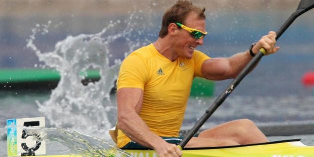 Australia's Ken Wallace competes in the 2008 Beijing Olympic Games men's Kayak K1 1000m flatwater semi-final event at the Shunyi Rowing and Canoeing Park in Beijing on August 20, 2008. AFP PHOTO/ Manan VATSYAYANA (Photo credit should read MANAN VATSYAYANA/AFP/Getty Images)
