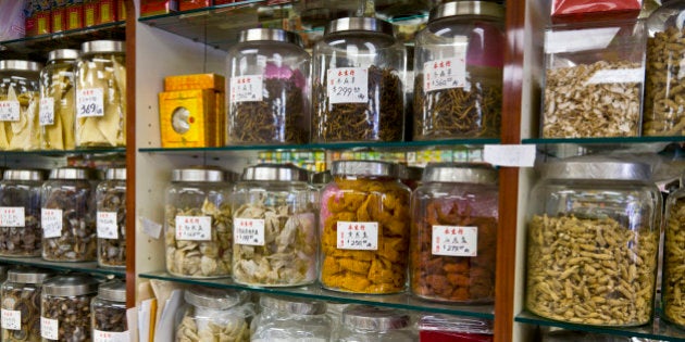 Ingredients for sale at Traditional Chinese Medicine Store, Chinatown, Toronto, Ontario, Canada, North America