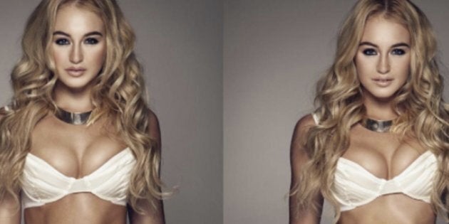 Iskra Lawrence posted a photo on Instagram to show just how unrealistic photoshop makes women's bodies look.