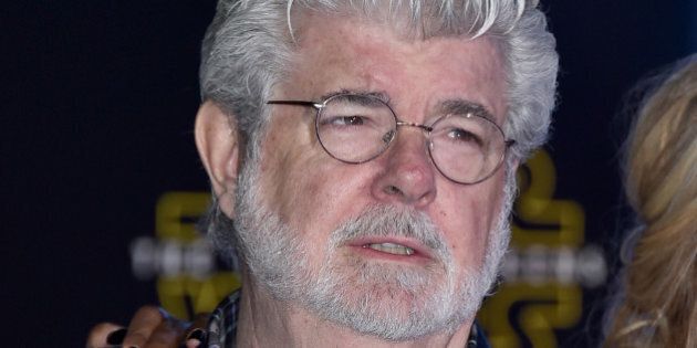 George Lucas arrives at the world premiere of