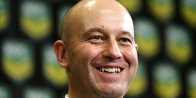 SYDNEY, AUSTRALIA - MARCH 18: Todd Greenberg smiles during a NRL press conference at NRL Headquarters on March 18, 2016 in Sydney, Australia. (Photo by Mark Metcalfe/Getty Images)