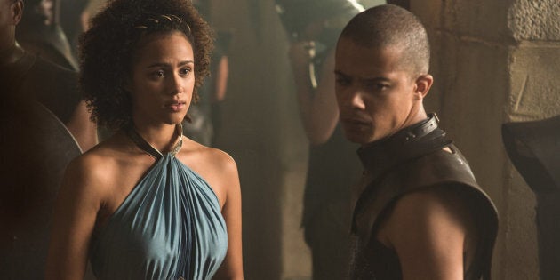 Missandei and Grey Worm in Season 5.