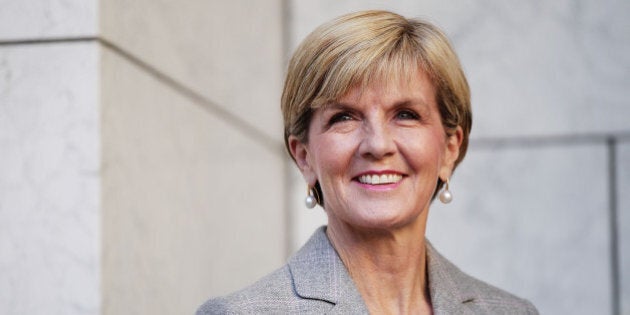 CANBERRA, AUSTRALIA - SEPTEMBER 20: Minister for Foreign Affairs Julie Bishop listens to Prime Minister Malcolm Turnbull announce his Ministry during a press conference at Parliament House on September 20, 2015 in Canberra, Australia. Malcolm Turnbull was sworn in as Prime Minister on Tuesday after defeating Tony Abbott in a leadership ballot. (Photo by Stefan Postles/Getty Images)