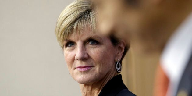 Australian Foreign Minister Julie Bishop, left, listens to South Korean Foreign Minister Yun Byung-se during a joint news conference following meetings at the Foreign Ministry in Seoul, South Korea, Thursday, May 21, 2015. (AP Photo/Lee Jin-man)