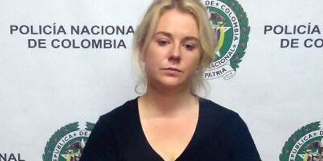 Sainsbury, pictured by Colombian police upon her arrest.