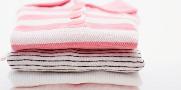 Folded baby clothes