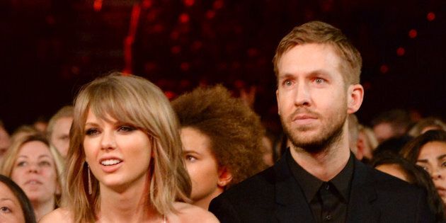 LAS VEGAS, NV - MAY 17: Singer Taylor Swift (L) and DJ Calvin Harris attend the 2015 Billboard Music Awards at MGM Grand Garden Arena on May 17, 2015 in Las Vegas, Nevada. (Photo by Jeff Kravitz/BMA2015/FilmMagic)