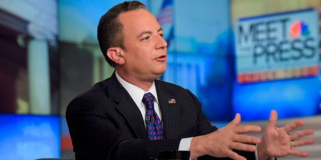 MEET THE PRESS -- Pictured: (l-r) Reince Priebus, Chair, Republican National Committee, appears on 'Meet the Press' in Washington, D.C., Sunday August 28, 2016. (Photo by: William B. Plowman/NBC/NBC NewsWire via Getty Images)