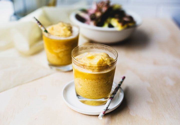 This fresh spiced pineapple frappe would be perfect on a hot summer's day.
