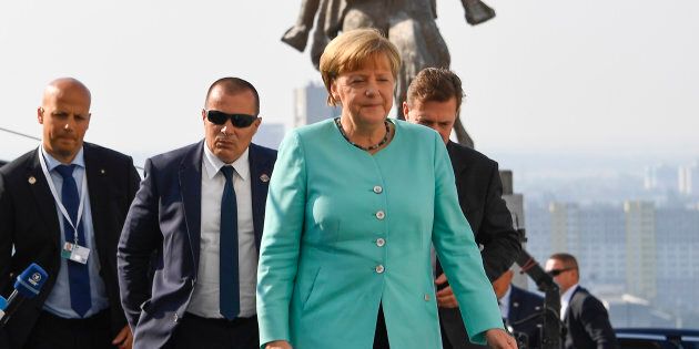 Germany's Chancellor Angela Merkel arrives for the informal EU summit at the Bratislava Castle in the Slovak capital on September 16, 2016.