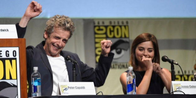 Peter Capaldi, left, and Jenna Coleman attend the