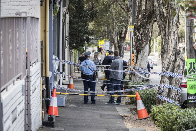 Police at the scene of overnight terror raids in Surry Hills on July 30, 2017 in Sydney, Australia. Counter terrorism police raided four houses across Sydney on Saturday night and arrested four men over an alleged terror plot that involved blowing up an aircraft.