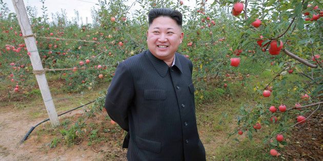 North Korean leader Kim Jong Un gives field guidance to the Kosan Combined Fruit Farm in this undated photo released by North Korea's Korean Central News Agency (KCNA) in Pyongyang September 18, 2016.KCNA via REUTERS ATTENTION EDITORS - THIS IMAGE WAS PROVIDED BY A THIRD PARTY. EDITORIAL USE ONLY. REUTERS IS UNABLE TO INDEPENDENTLY VERIFY THIS IMAGE. NO THIRD PARTY SALES. SOUTH KOREA OUT.