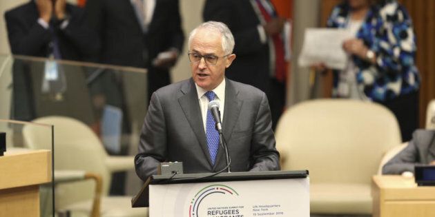 prime minister Malcolm Turnbull speaks during the Summit for Refugees and Migrants at U.N. headquarters