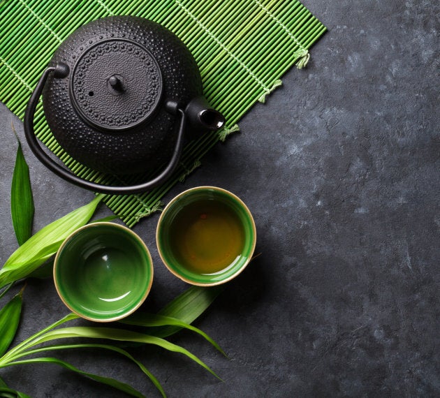 Green tea contains just as much caffeine as black tea.