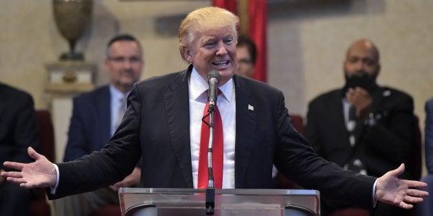 Republican presidential nominee Donald Trump speaks during the Midwest Vision and Values Pastors and Leadership Conference at the New Spirit Revival Center in Cleveland Heights, Ohio on September 21, 2016. / AFP / MANDEL NGAN (Photo credit should read MANDEL NGAN/AFP/Getty Images)