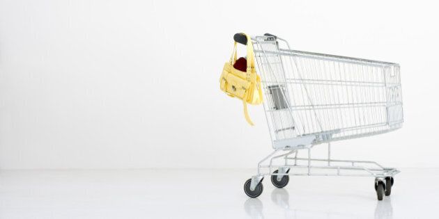 Shopping trolley with a handbag