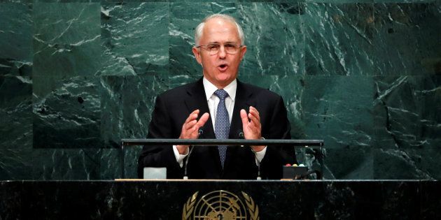Australia's Prime Minister Malcolm Turnbull addresses the United Nations General Assembly in New York.