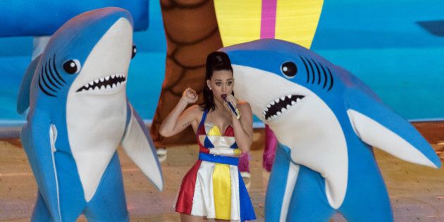 Katy Perry performing at halftime of Super Bowl XLIX at University of Phoenix Stadium in Glendale, Ariz., on Feb. 1, 2015.