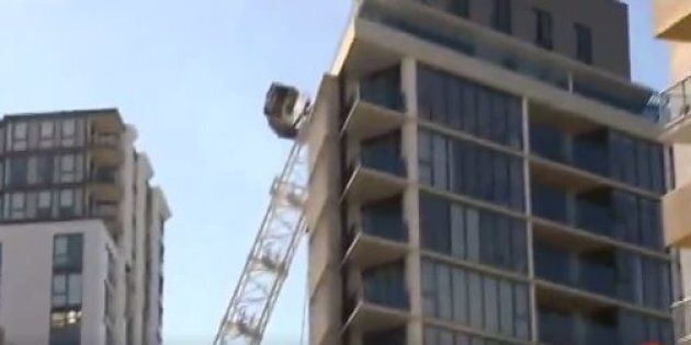 The crane collapsed into an apartment block in Sydney around 9.30am on Sunday.