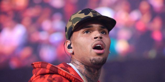 Rapper Chris Brown performs at the 2015 Hot 97 Summer Jam at MetLife Stadium on Sunday, June 7, 2015, in East Rutherford, New Jersey. (Photo by Scott Roth/Invision/AP)