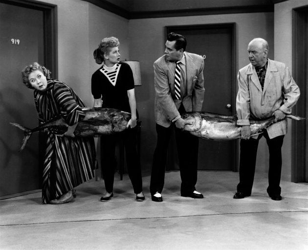 Vivian Vance, Lucille Ball, Desi Arnaz and William Frawley starring in 'I Love Lucy'.