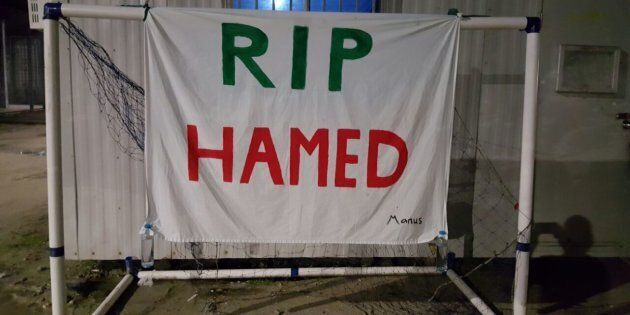 Days after the death of Hamed Shamshiripour on Manus island, friends and fellow asylum seekers held a vigil for the 31-year-old.