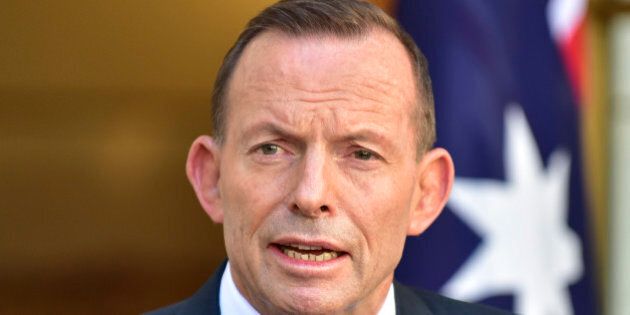 Outgoing Australian Prime Minister Tony Abbott speaks during a press conference at Parliament House in Canberra, Australia, Tuesday, Sept. 15, 2015. Malcolm Turnbull will be sworn in as Australia's 29th prime minister on Tuesday after a surprise ballot of his conservative Liberal Party colleagues voted 54-to-44 on Monday night to replace Prime Minister Abbott only two years after he was elected. (AP Photo/Rob Griffith)