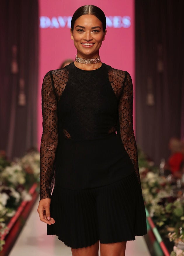 Shanina Shaik walks the runway in a design by Rebecca Vallance during the David Jones Spring Summer 2017 Collections Launch.