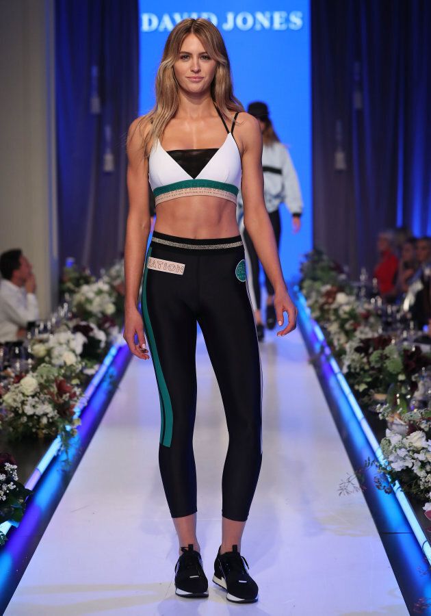 Jesinta Franklin walks the runway in designs by P.E Nation during the David Jones Spring Summer 2017 Collections Launch