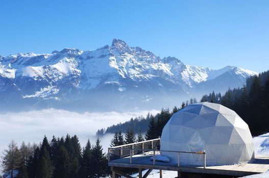 Best for space age mountain magic: Whitepod Resort, Aigle, Switzerland.