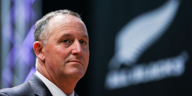 WELLINGTON, NEW ZEALAND - AUGUST 30: Prime Minister John Key looks on during the New Zealand All Blacks Rugby World Cup team announcement at Parliament House on August 30, 2015 in Wellington, New Zealand. (Photo by Hagen Hopkins/Getty Images)