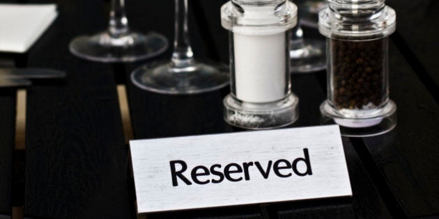 reserved table in the restaurant of bar