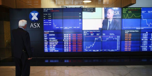 SYDNEY, AUSTRALIA - SEPTEMBER 30: A general view of market boards at the ASX Exchange Centre on September 30, 2015 in Sydney, Australia. Global stocks have fallen to their lowest level in two years after Australian share market lost $56 billion in value and the end of trading on Tuesday. (Photo by Ryan Pierse/Getty Images)