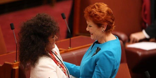 Senator Malarndirri McCarthy with Senator Pauline Hanson