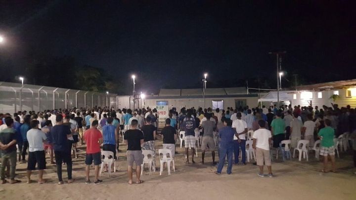 Refugees and asylum seekers held a vigil for Hamed in Delta compound inside the detention centre.