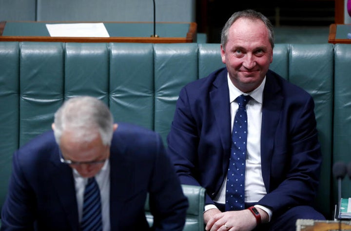 Deputy Prime Minister Barnaby Joyce and Prime Minister Malcolm Turnbull during Question Time