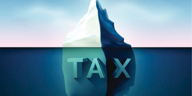 Iceberg with star lighting in sky.compare of earnings and tax concept