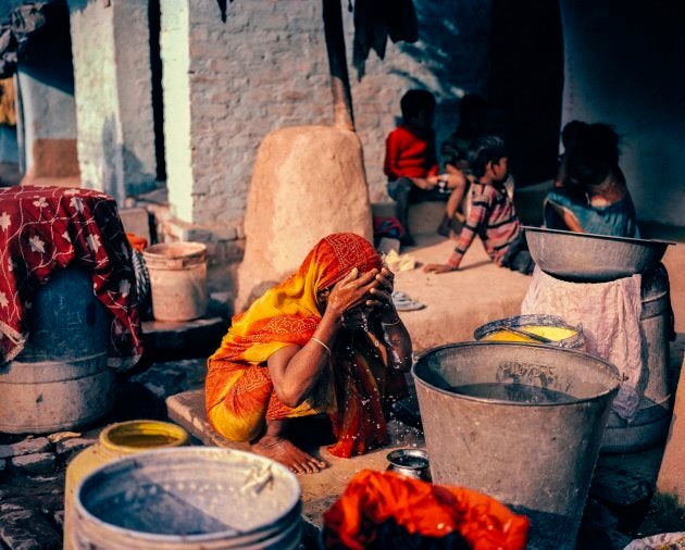 In Goswami Nagar slum, the main occupation is trading old garments. Before WaterAid started work here, there was solid human waste and waste-water everywhere. A lack of toilets caused the whole community to practice open defecation, and all four hand pumps were contaminated.