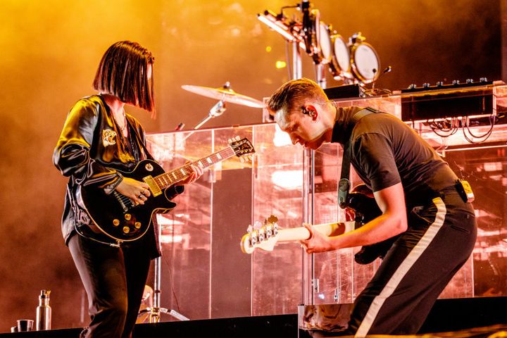 Romy Madley Croft and Oliver Sim of The xx performing at Lollapalooza in Chicago.