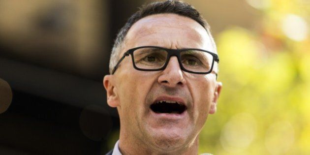 MELBOURNE, AUSTRALIA - APRIL 30: Australian senator and greens leader Richard Di Natale delivers a speech during a protest demanding that asylum seekers held in off shore detention to be brought to Australia at a rally in Melbourne, Australia on April 30, 2016. Protests have started after The Papua New Guinean Supreme Court ruled that the Australian-run detention centres on Manus Island were illegal and unconstitutional. (Photo by Asanka Brendon Ratnayake/Anadolu Agency/Getty Images)