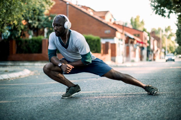 You can also stretch your hamstring in this position if the straddle stretch is too strong.