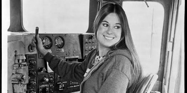In 1976, Christine Gonzales was the first female engineer at Victorian railways. She made the 'hippie' hairdo look quite fabulous.