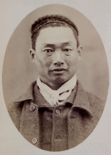 1881 Ah Tun, a police mug shot of the gardener who had been charged with 'larcency in a dwelling.'