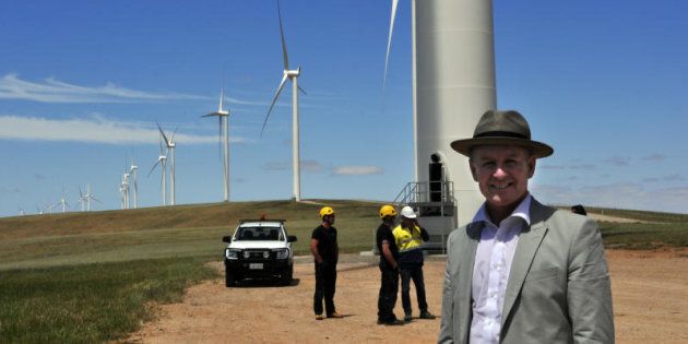 Premier Jay Weatherill at the Snowtown Stage 2 wind farm opening. November 2014