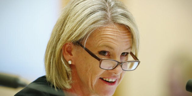 Senator Fiona Nash during a Senate estimates hearing at Parliament House in Canberra on Monday 29 May 2017. fedpol Photo: Alex Ellinghausen